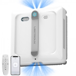 Vindusvaskerobot Liectroux S9 med 2 rullebørster, 6-veis vannpumpspray, børsteløs motor, 9 kPa sugekraft, rammeløs drift, 8 mikrobrytere, sikkerhetstau og strømkabel i ett, app- og fjernkontroll, stemmeveiledning